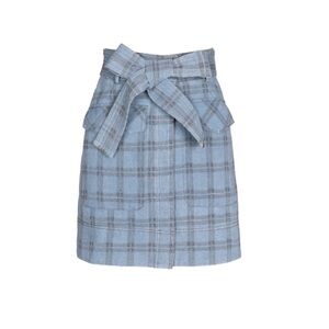 FRNCH Sky Blue Checkered Mini Skirt